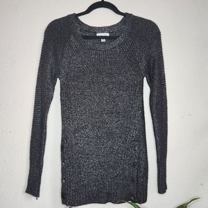 Metallic Sweater Dark Silver Calvin Klein